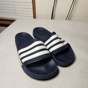 Adidas Mens Adilette Shower Slides Sandals Collegiate Navy White Sz 9 3 Stripes
